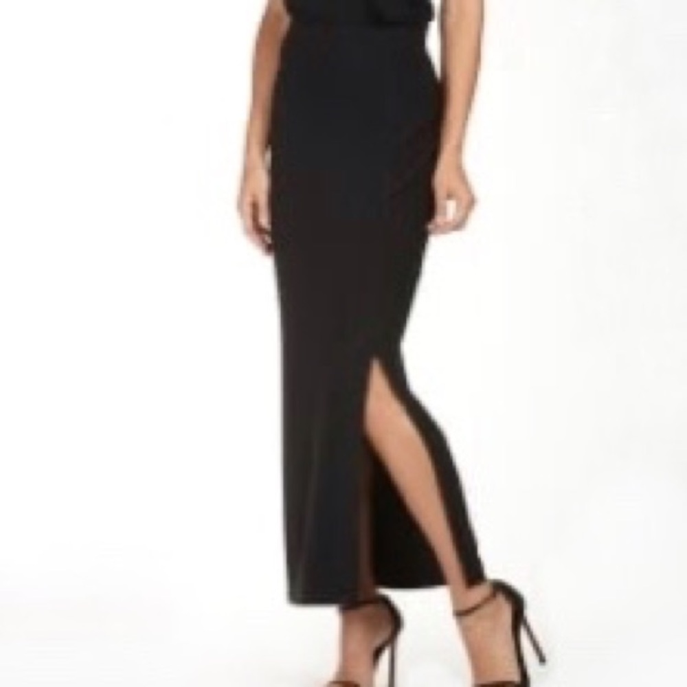 Italy of Benetton 90’s Cashmere blend slit skirt